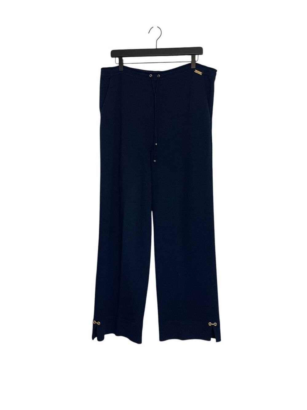 St. John Sport Santana Knit Drawstring Pull On Pants Blue Size Medium